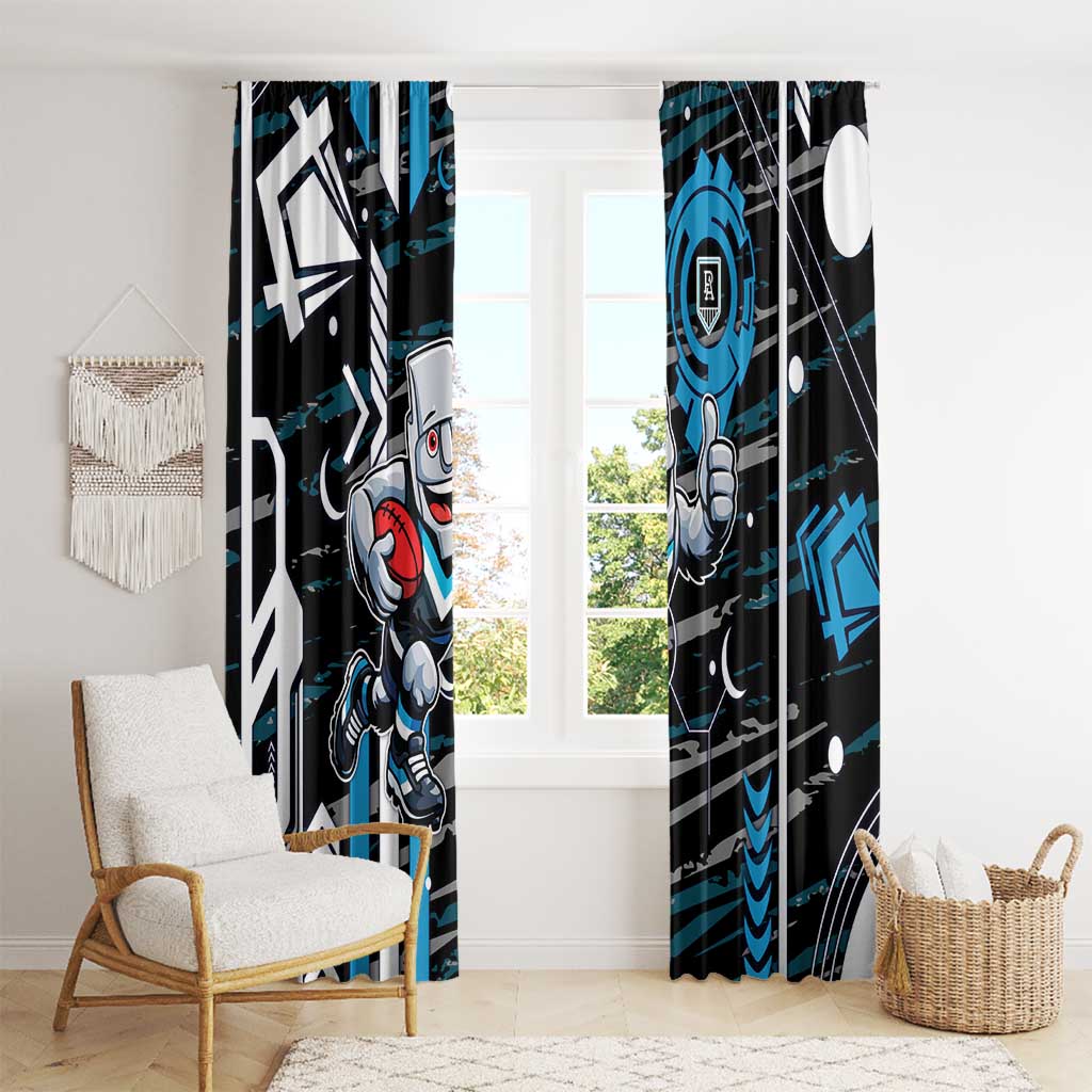 Port Adelaide Power Window Curtain Mascot Cartoon Football Illustration Style