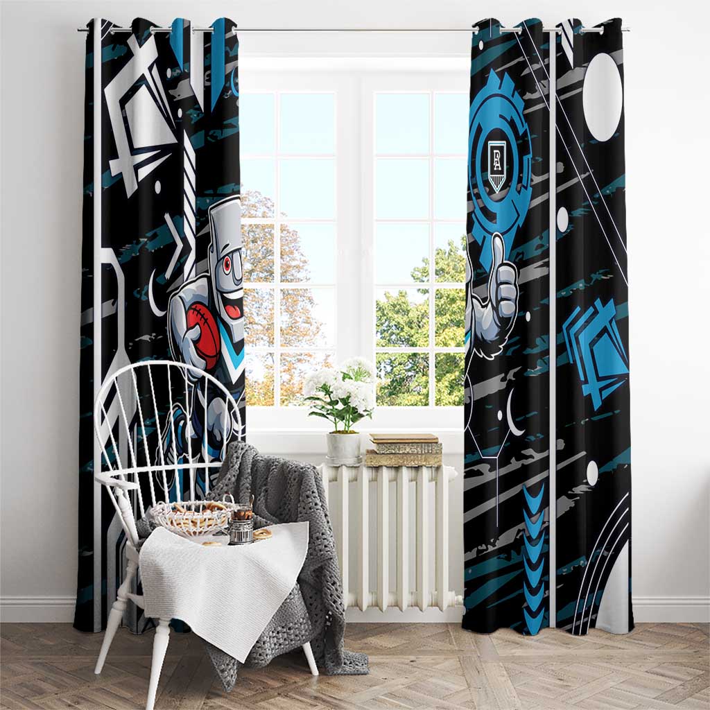 Port Adelaide Power Window Curtain Mascot Cartoon Football Illustration Style
