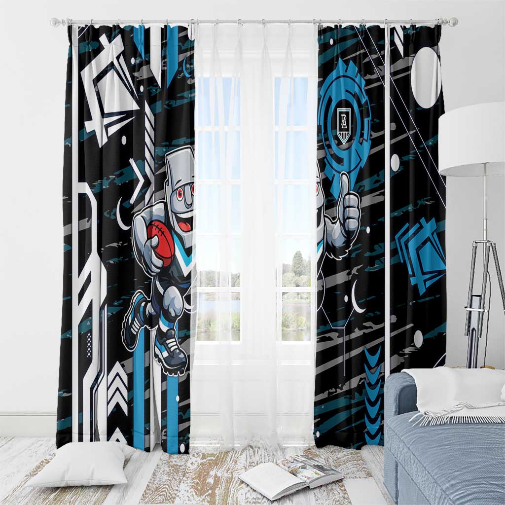 Port Adelaide Power Window Curtain Mascot Cartoon Football Illustration Style