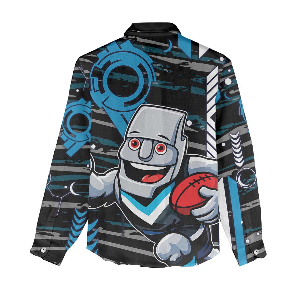 Port Adelaide Power Women Casual Shirt Mascot Cartoon Football Illustration Style