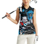 Port Adelaide Power Women Sleeveless Polo Shirt Mascot Cartoon Football Illustration Style