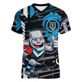 Port Adelaide Power Women V-Neck T-Shirt Mascot Cartoon Football Illustration Style