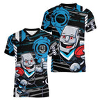 Port Adelaide Power Women V-Neck T-Shirt Mascot Cartoon Football Illustration Style