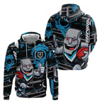 Port Adelaide Power Zip Hoodie Mascot Cartoon Football Illustration Style