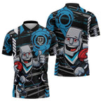Port Adelaide Power Zipper Polo Shirt Mascot Cartoon Football Illustration Style
