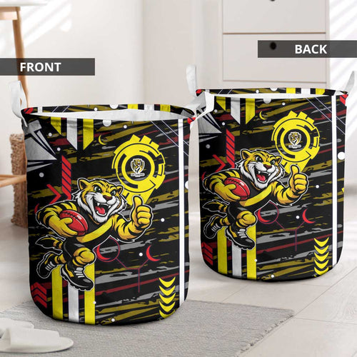 Richmond Tigers Laundry Basket Mascot Cartoon Football Illustration Style
