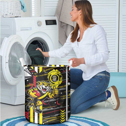 Richmond Tigers Laundry Basket Mascot Cartoon Football Illustration Style