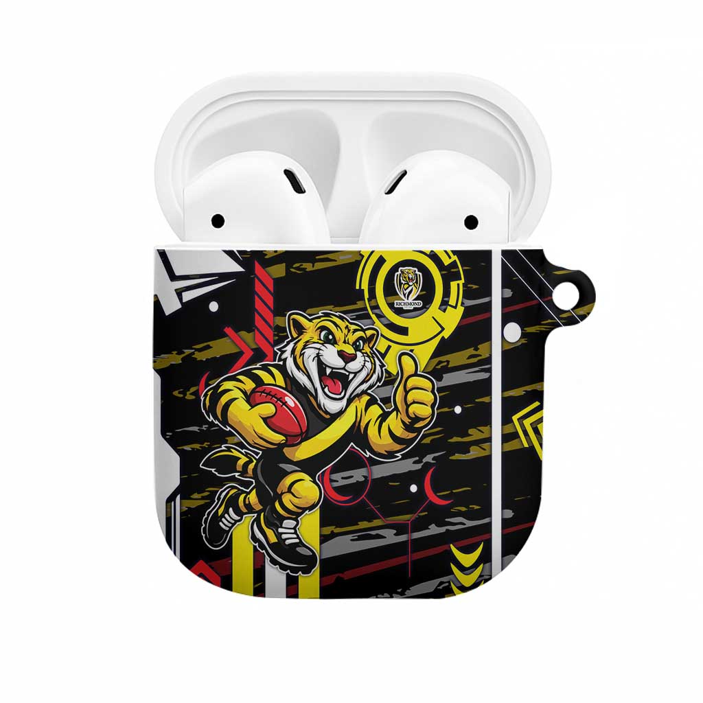 Richmond Tigers AirPods Case Mascot Cartoon Football Illustration Style