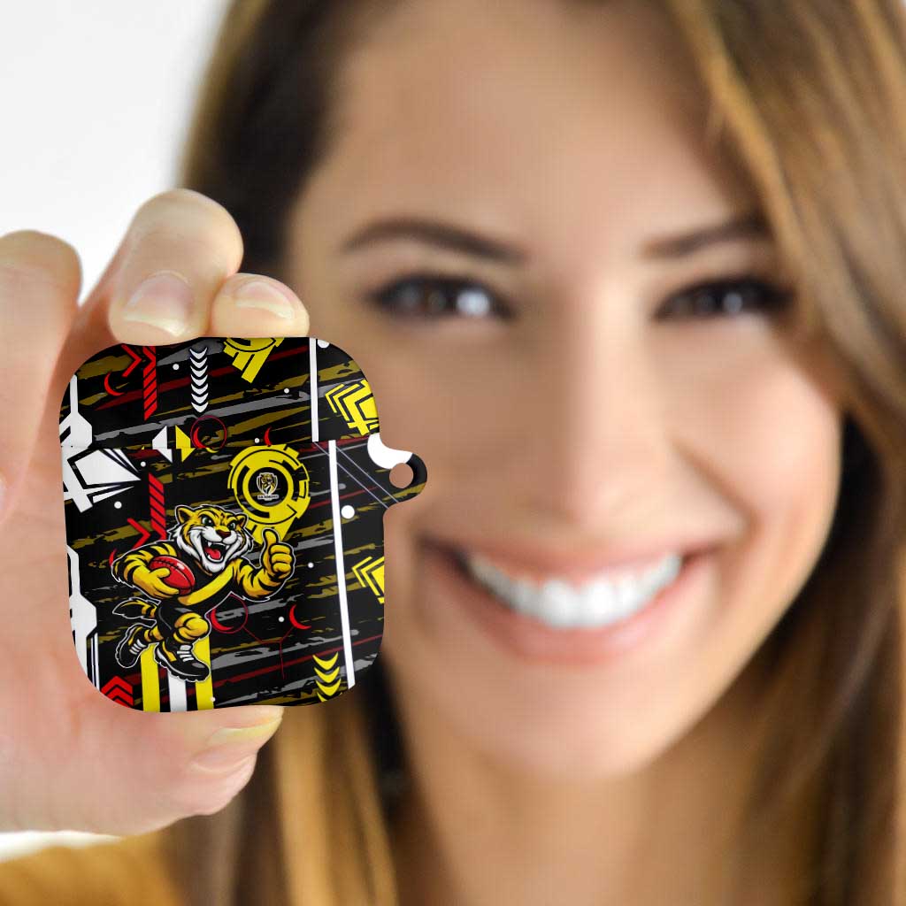 Richmond Tigers AirPods Case Mascot Cartoon Football Illustration Style