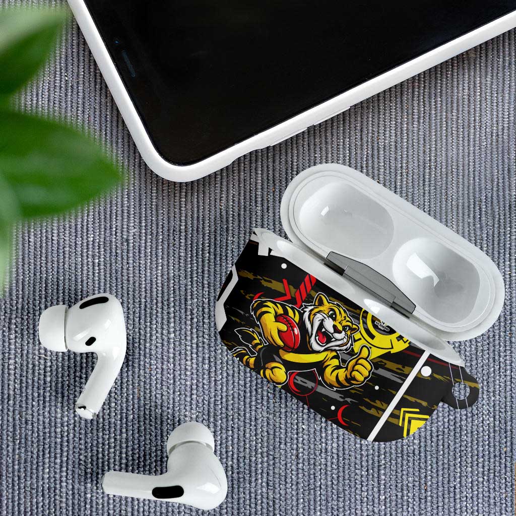 Richmond Tigers AirPods Case Mascot Cartoon Football Illustration Style