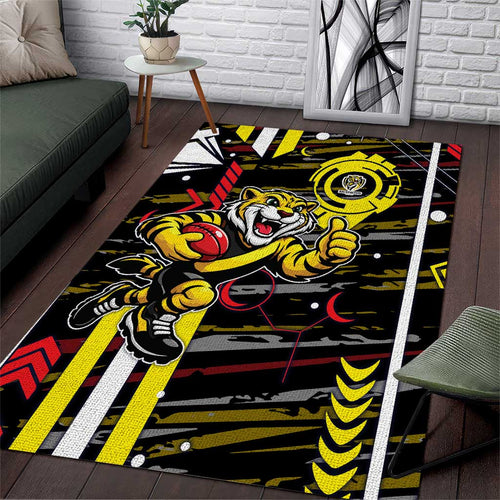 Richmond Tigers Area Rug Mascot Cartoon Football Illustration Style