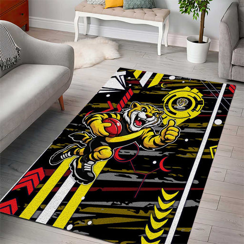 Richmond Tigers Area Rug Mascot Cartoon Football Illustration Style