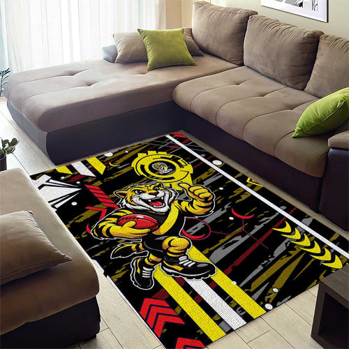 Richmond Tigers Area Rug Mascot Cartoon Football Illustration Style