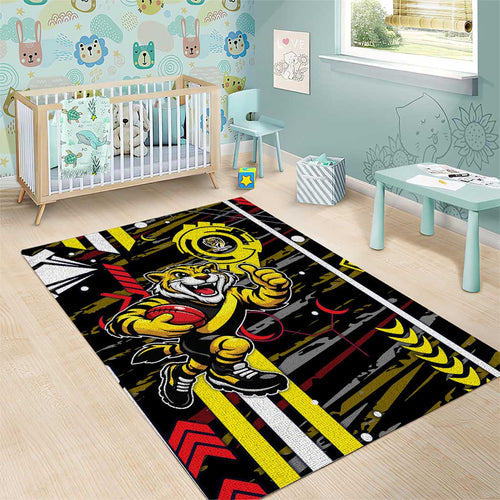 Richmond Tigers Area Rug Mascot Cartoon Football Illustration Style