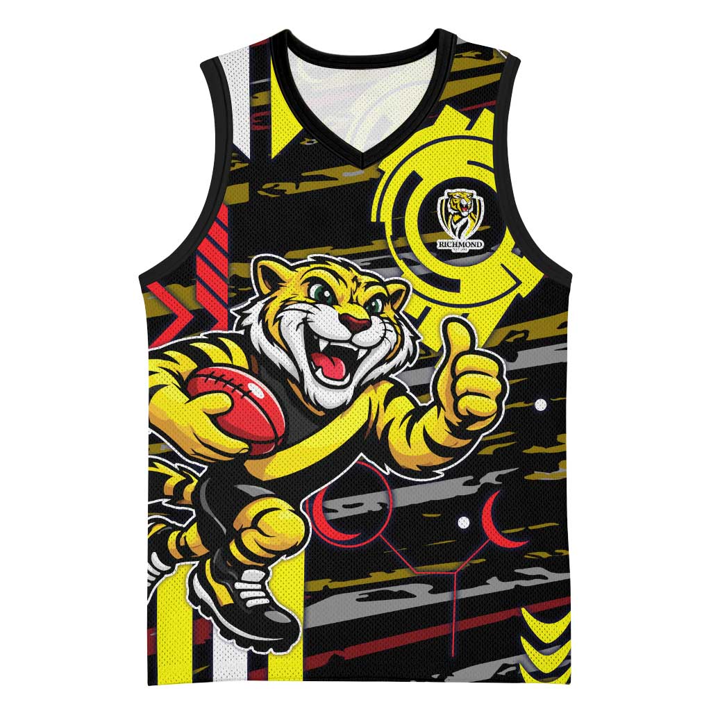 Richmond Tigers Basketball Jersey Mascot Cartoon Football Illustration Style