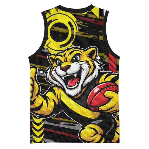 Richmond Tigers Basketball Jersey Mascot Cartoon Football Illustration Style
