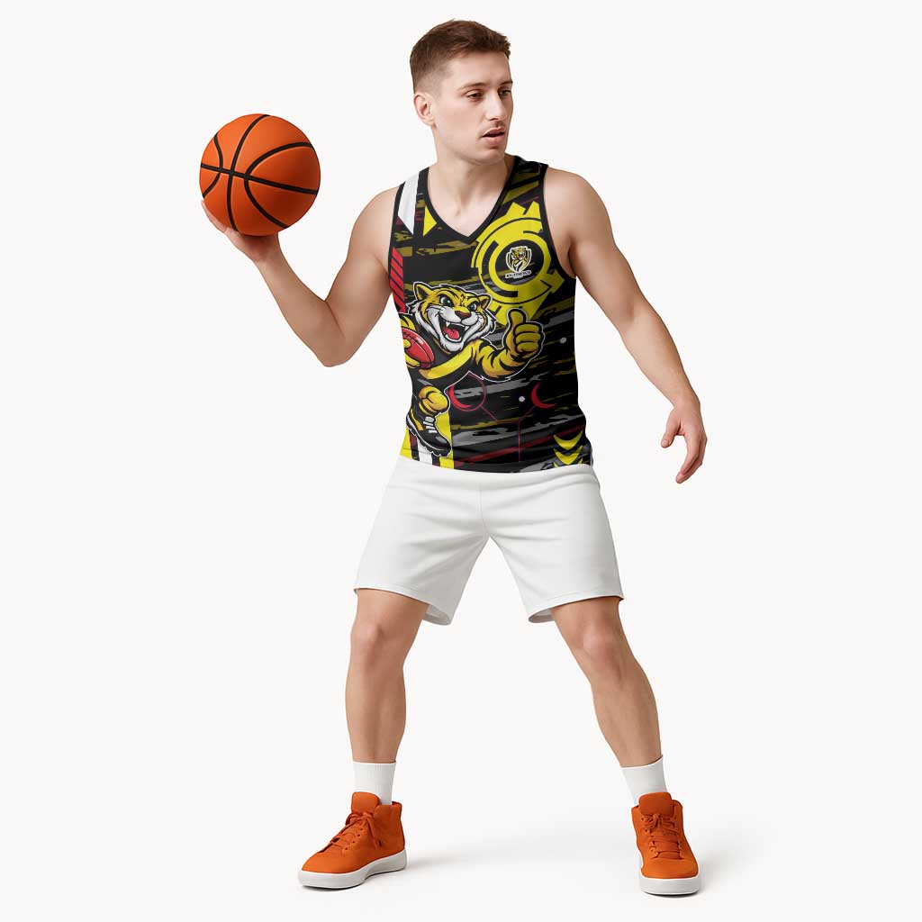 Richmond Tigers Basketball Jersey Mascot Cartoon Football Illustration Style