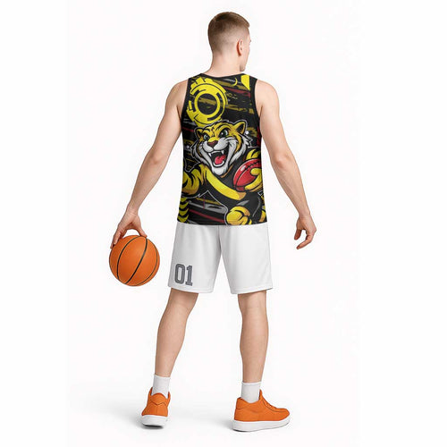 Richmond Tigers Basketball Jersey Mascot Cartoon Football Illustration Style