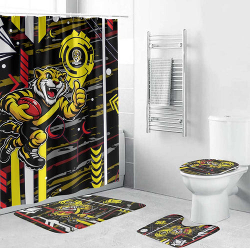 Richmond Tigers Bathroom Set Mascot Cartoon Football Illustration Style