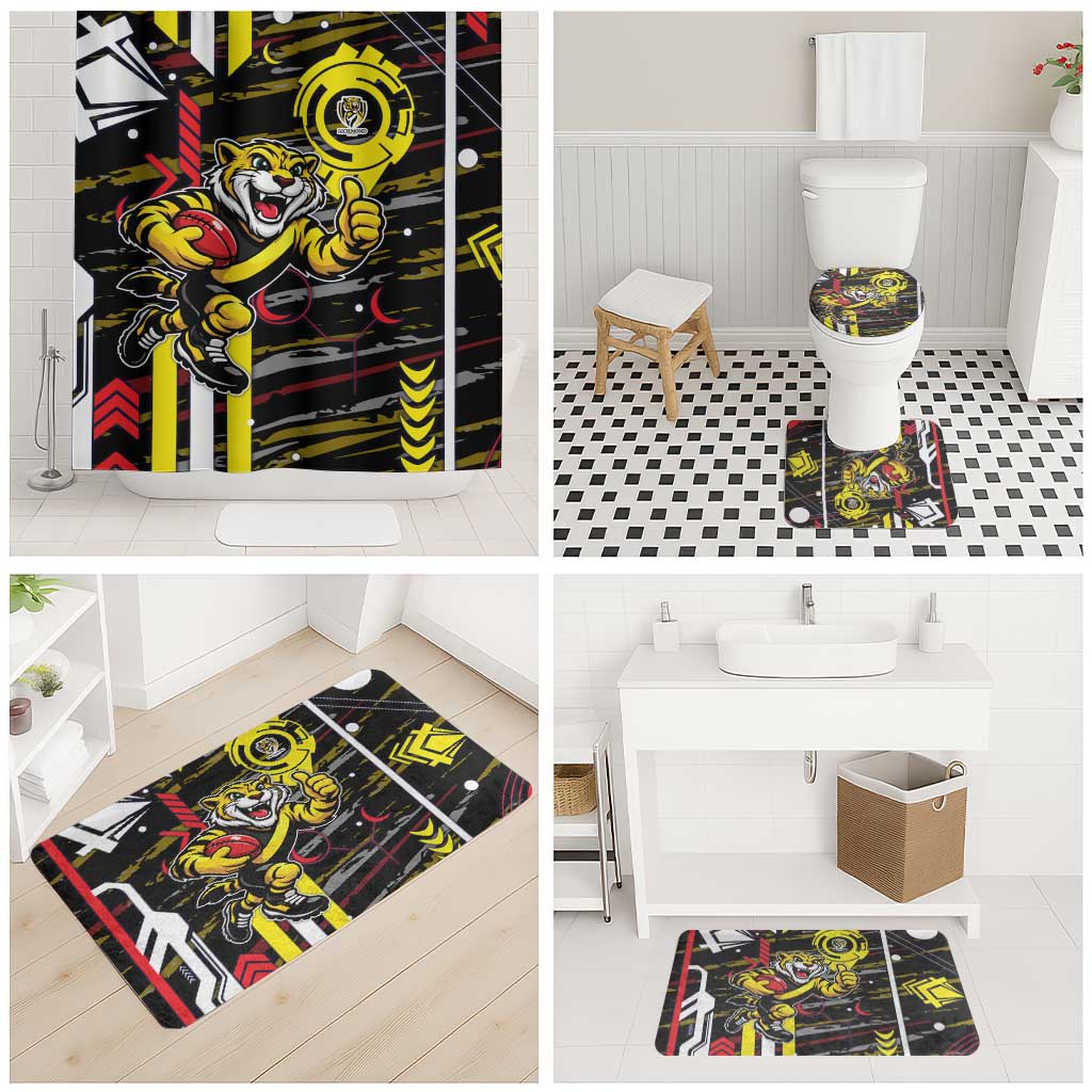 Richmond Tigers Bathroom Set Mascot Cartoon Football Illustration Style