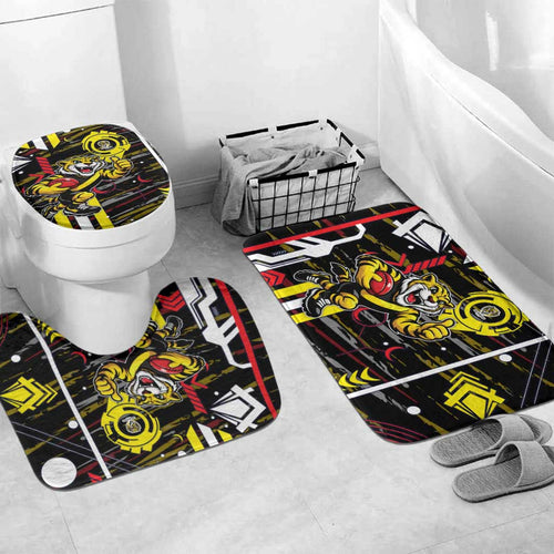 Richmond Tigers Bathroom Set Mascot Cartoon Football Illustration Style
