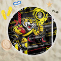 Richmond Tigers Beach Blanket Mascot Cartoon Football Illustration Style