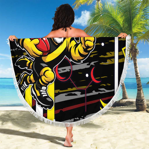 Richmond Tigers Beach Blanket Mascot Cartoon Football Illustration Style