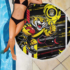 Richmond Tigers Beach Blanket Mascot Cartoon Football Illustration Style
