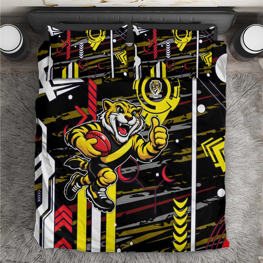 Richmond Tigers Bedding Set Mascot Cartoon Football Illustration Style