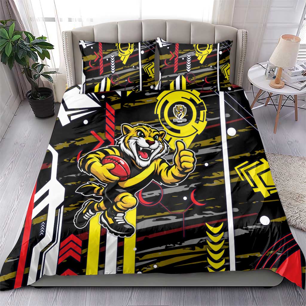 Richmond Tigers Bedding Set Mascot Cartoon Football Illustration Style