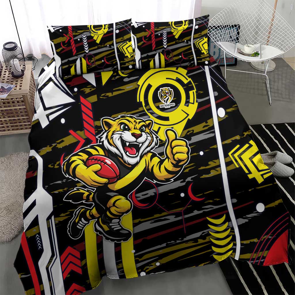 Richmond Tigers Bedding Set Mascot Cartoon Football Illustration Style