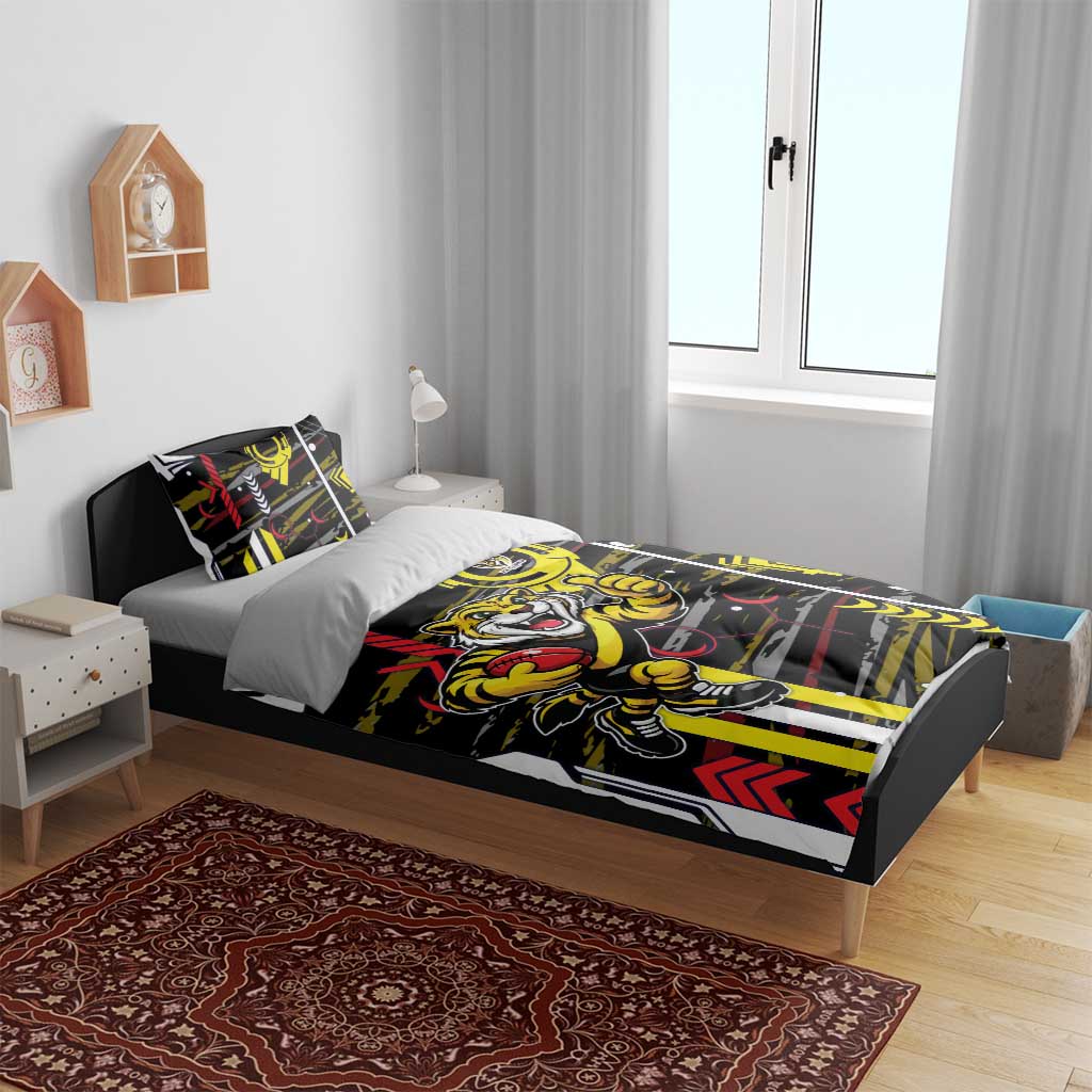 Richmond Tigers Bedding Set Mascot Cartoon Football Illustration Style