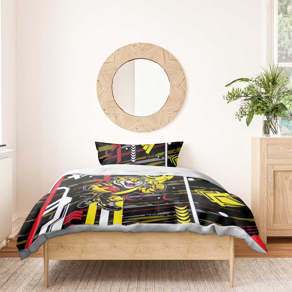 Richmond Tigers Bedding Set Mascot Cartoon Football Illustration Style
