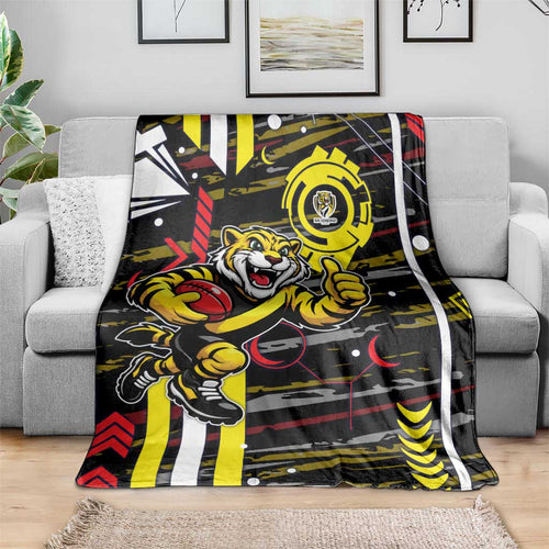 Richmond Tigers Blanket Mascot Cartoon Football Illustration Style
