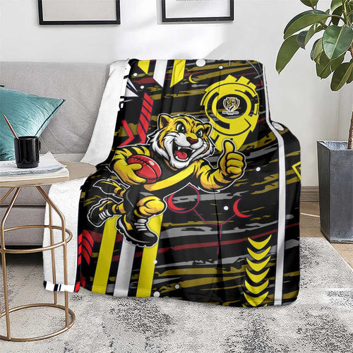 Richmond Tigers Blanket Mascot Cartoon Football Illustration Style