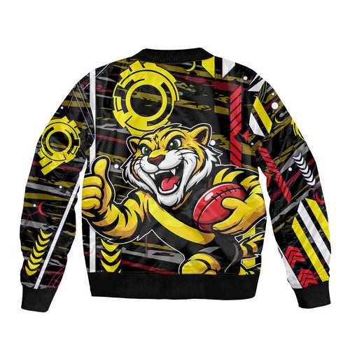 Richmond Tigers Bomber Jacket Mascot Cartoon Football Illustration Style