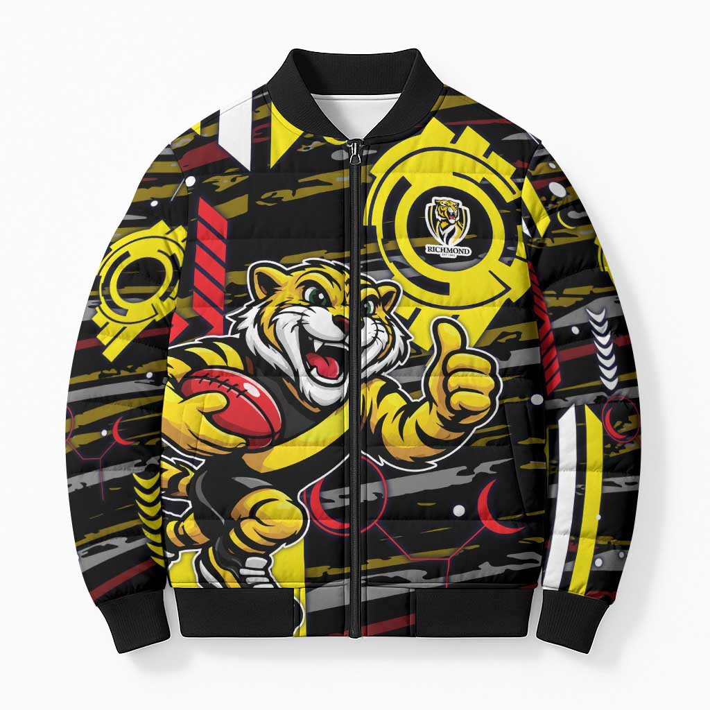 Richmond Tigers Bomber Puffer Jacket Mascot Cartoon Football Illustration Style