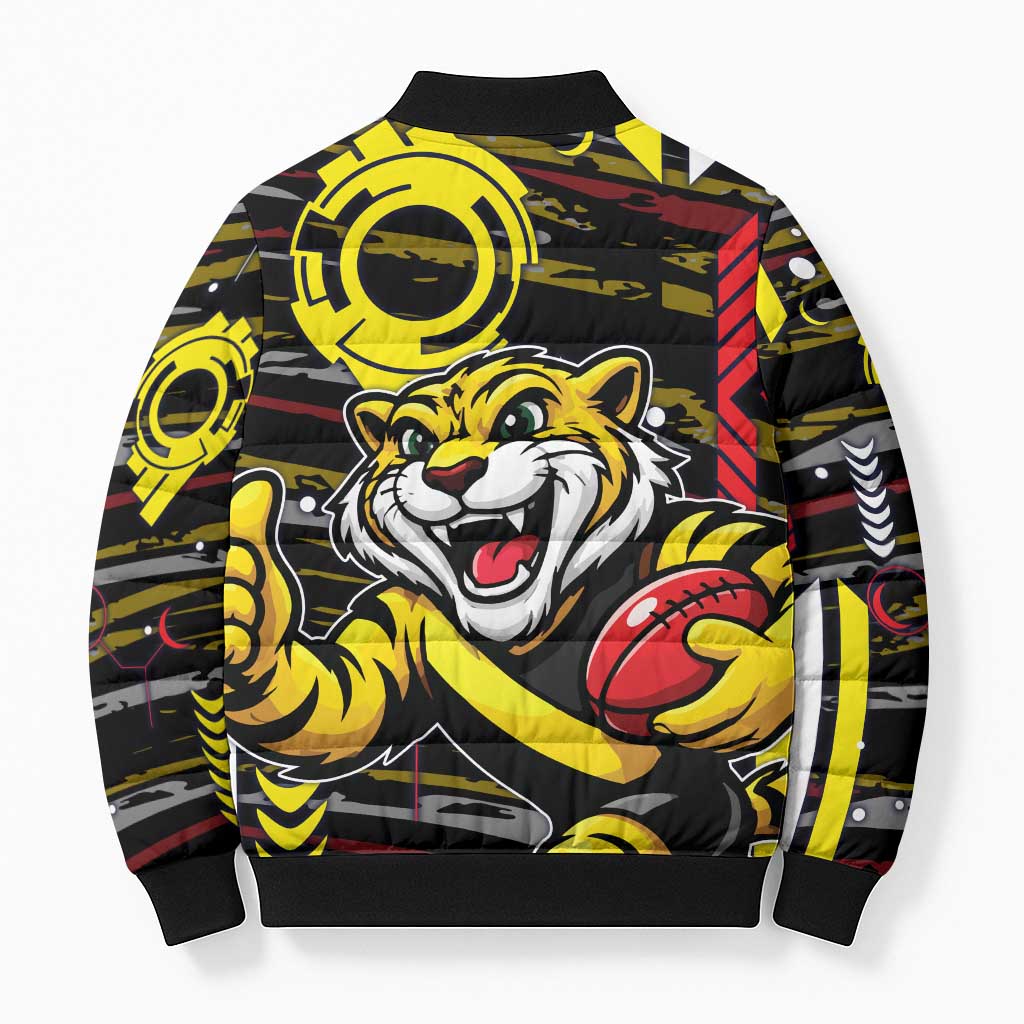 Richmond Tigers Bomber Puffer Jacket Mascot Cartoon Football Illustration Style