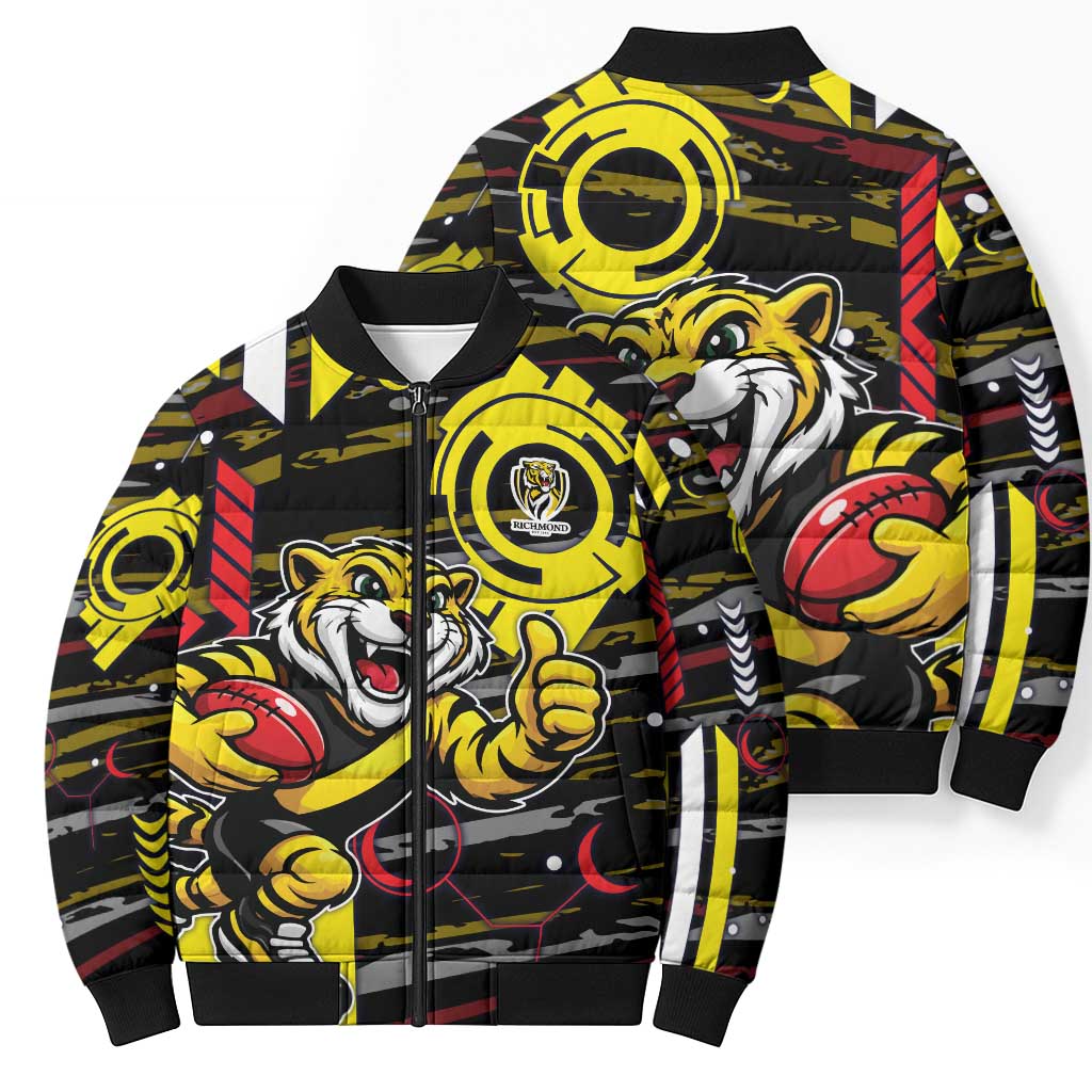 Richmond Tigers Bomber Puffer Jacket Mascot Cartoon Football Illustration Style
