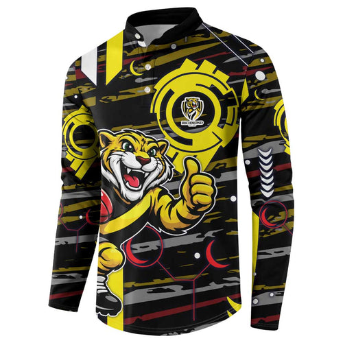Richmond Tigers Button Sweatshirt Mascot Cartoon Football Illustration Style