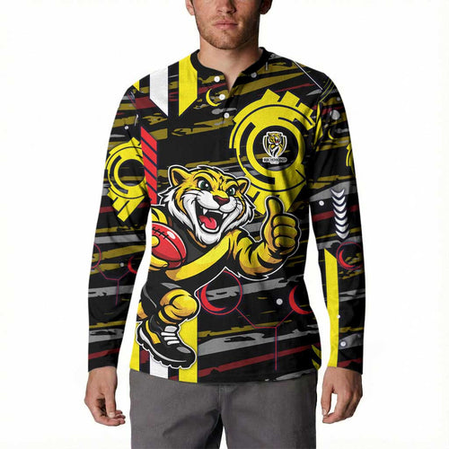 Richmond Tigers Button Sweatshirt Mascot Cartoon Football Illustration Style
