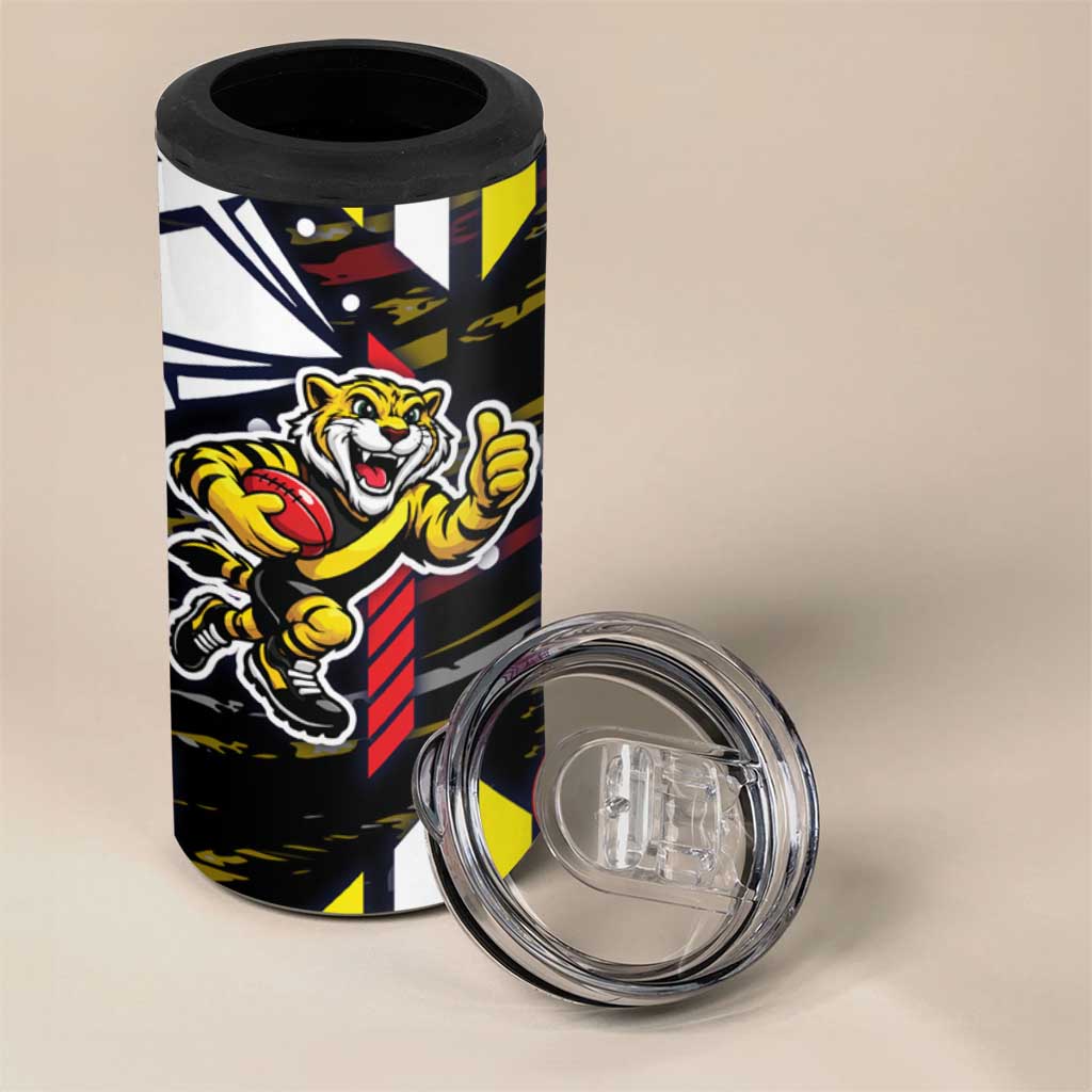 Richmond Tigers 4 in 1 Can Cooler Tumbler Mascot Cartoon Football Illustration Style