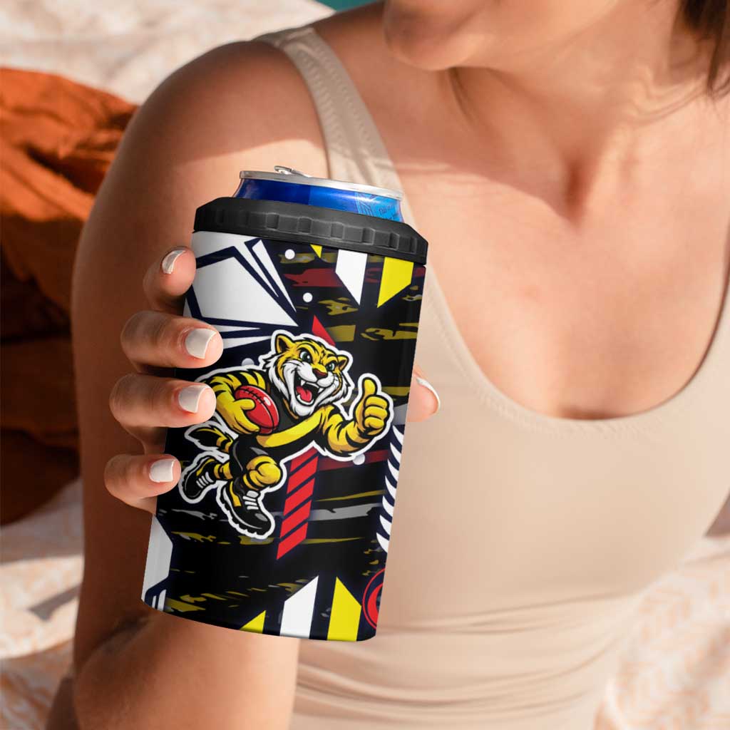 Richmond Tigers 4 in 1 Can Cooler Tumbler Mascot Cartoon Football Illustration Style