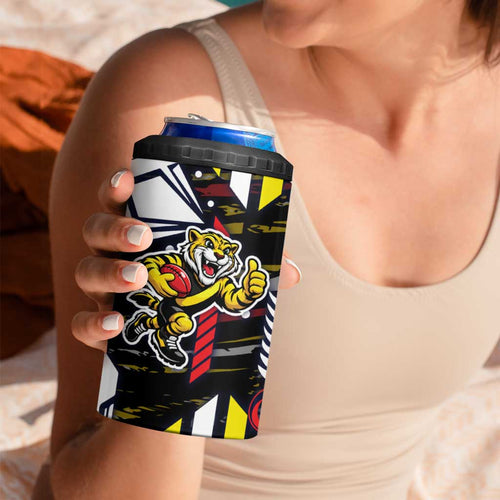 Richmond Tigers 4 in 1 Can Cooler Tumbler Mascot Cartoon Football Illustration Style