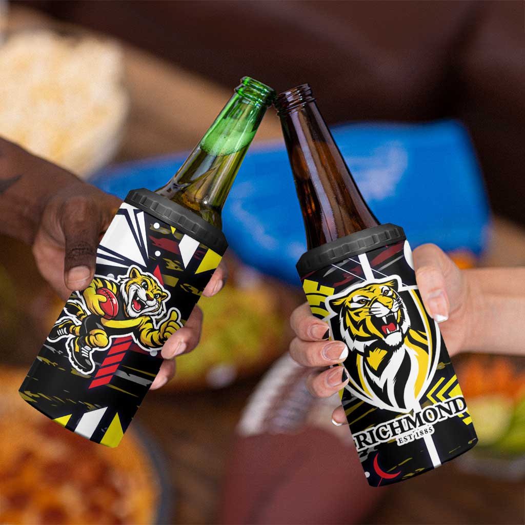Richmond Tigers 4 in 1 Can Cooler Tumbler Mascot Cartoon Football Illustration Style