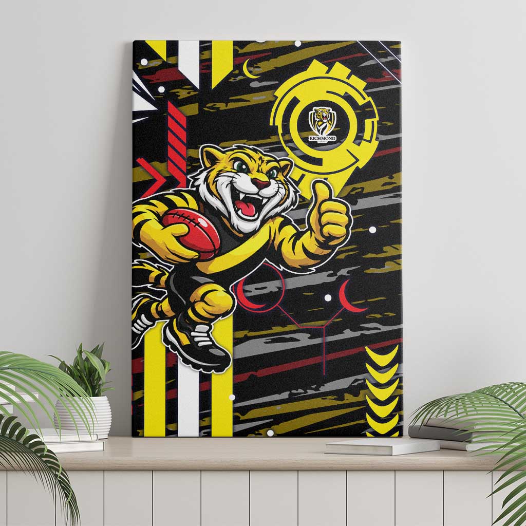 Richmond Tigers Canvas Wall Art Mascot Cartoon Football Illustration Style