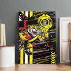 Richmond Tigers Canvas Wall Art Mascot Cartoon Football Illustration Style