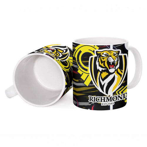 Richmond Tigers Ceramic Mug Mascot Cartoon Football Illustration Style