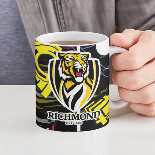 Richmond Tigers Ceramic Mug Mascot Cartoon Football Illustration Style