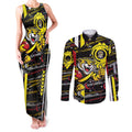 Richmond Tigers Couples Matching Tank Maxi Dress and Long Sleeve Button Shirt Mascot Cartoon Football Illustration Style